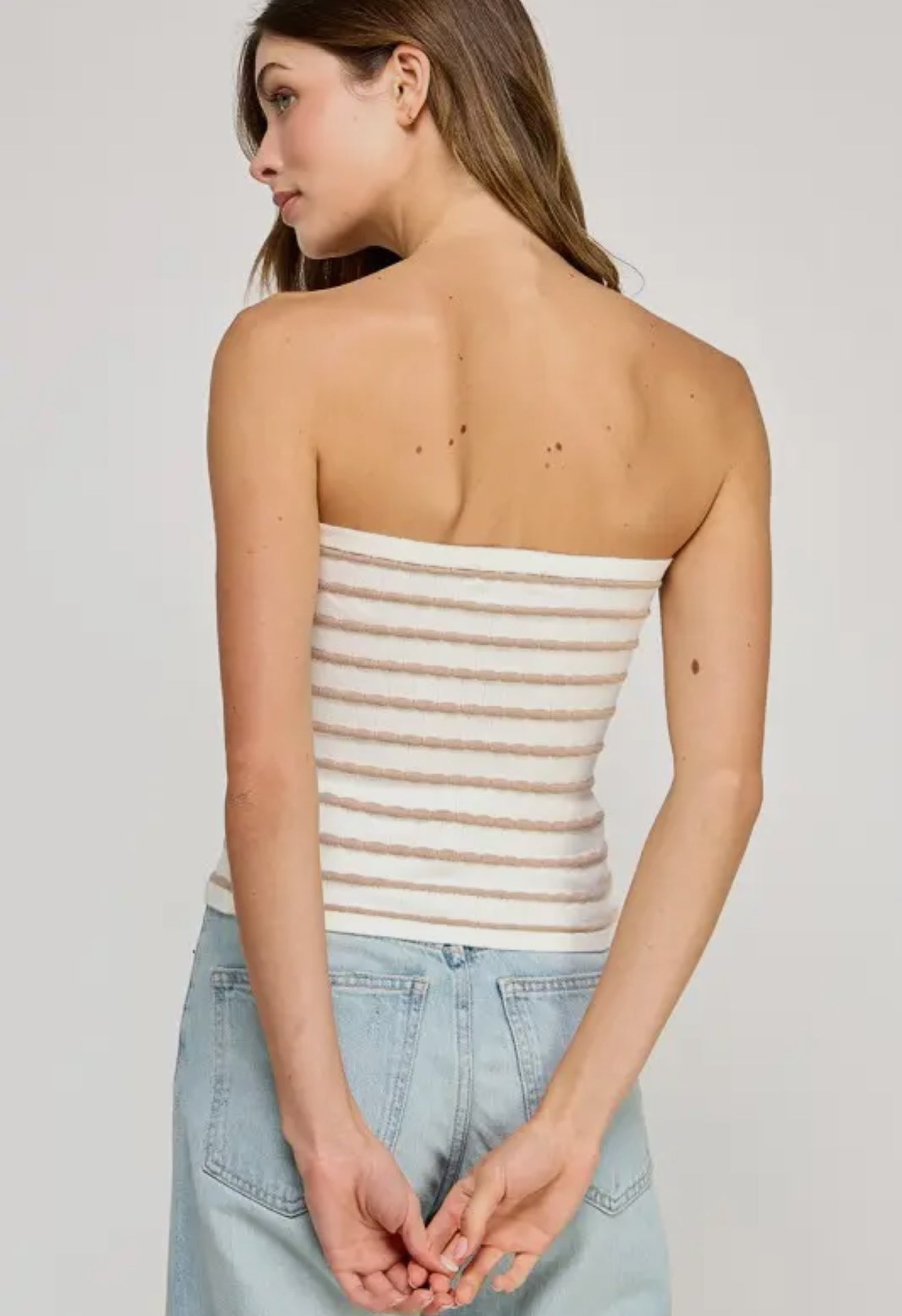 PREORDER - Heather Twist Front Sweater Tube Top - 2 colors