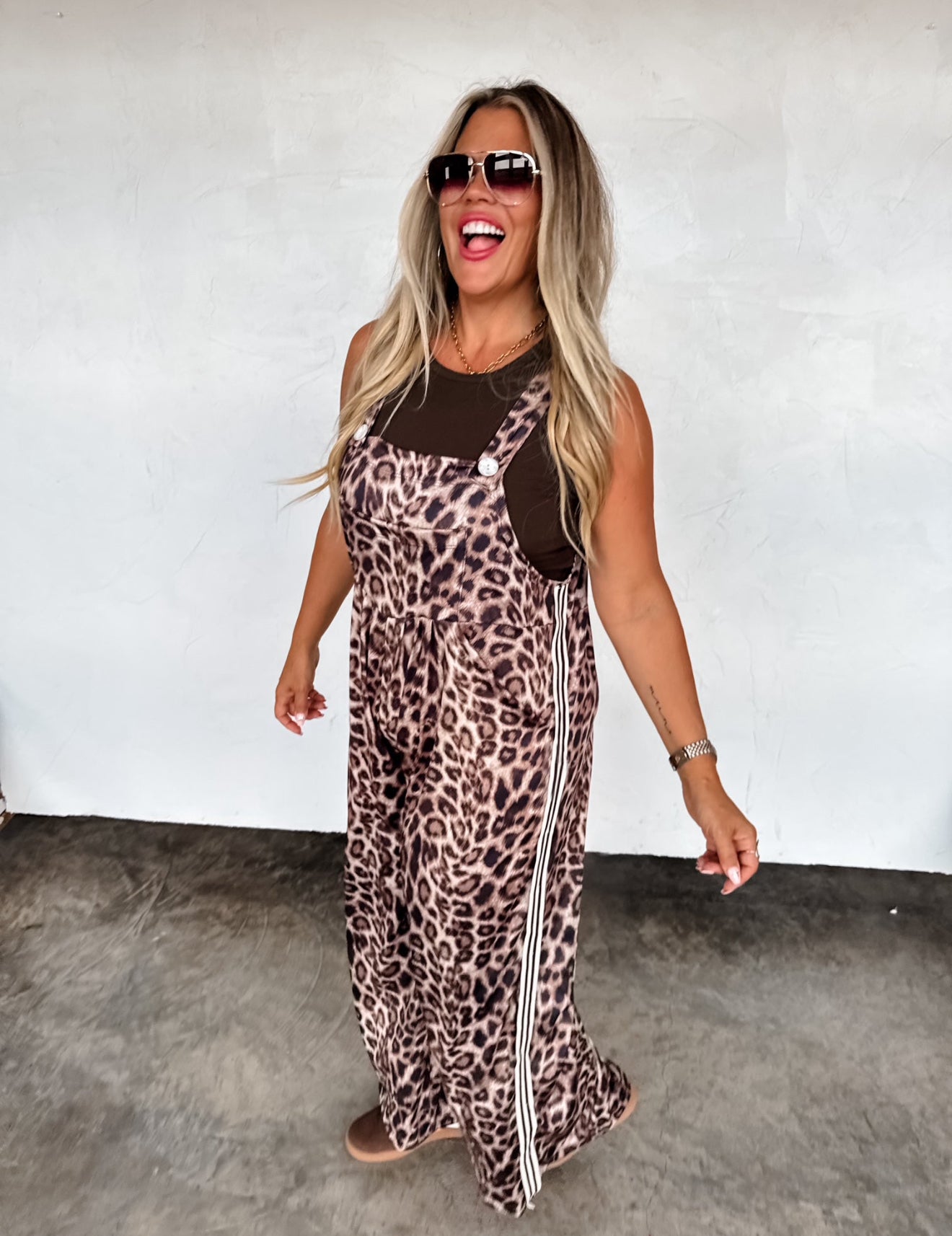 PREORDER - Karli Silky Cheetah Overalls