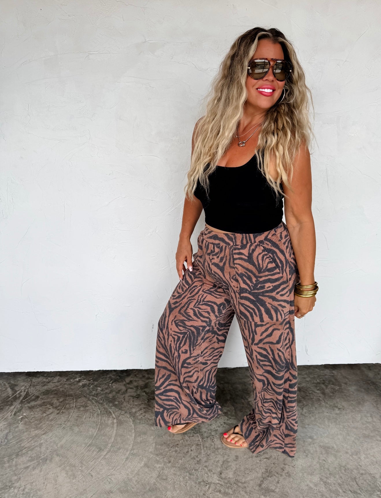 PREORDER - Zebra Haddie Wide Leg Pants