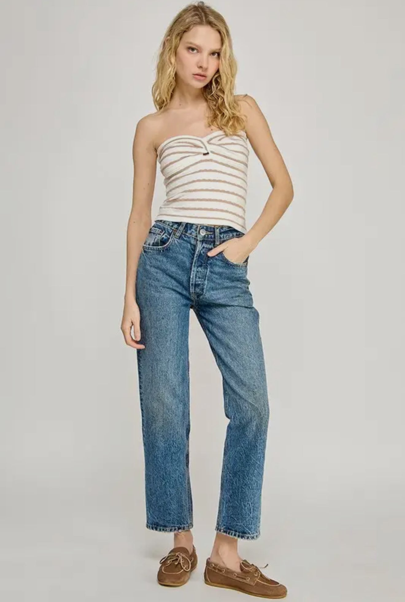 PREORDER - Heather Twist Front Sweater Tube Top - 2 colors