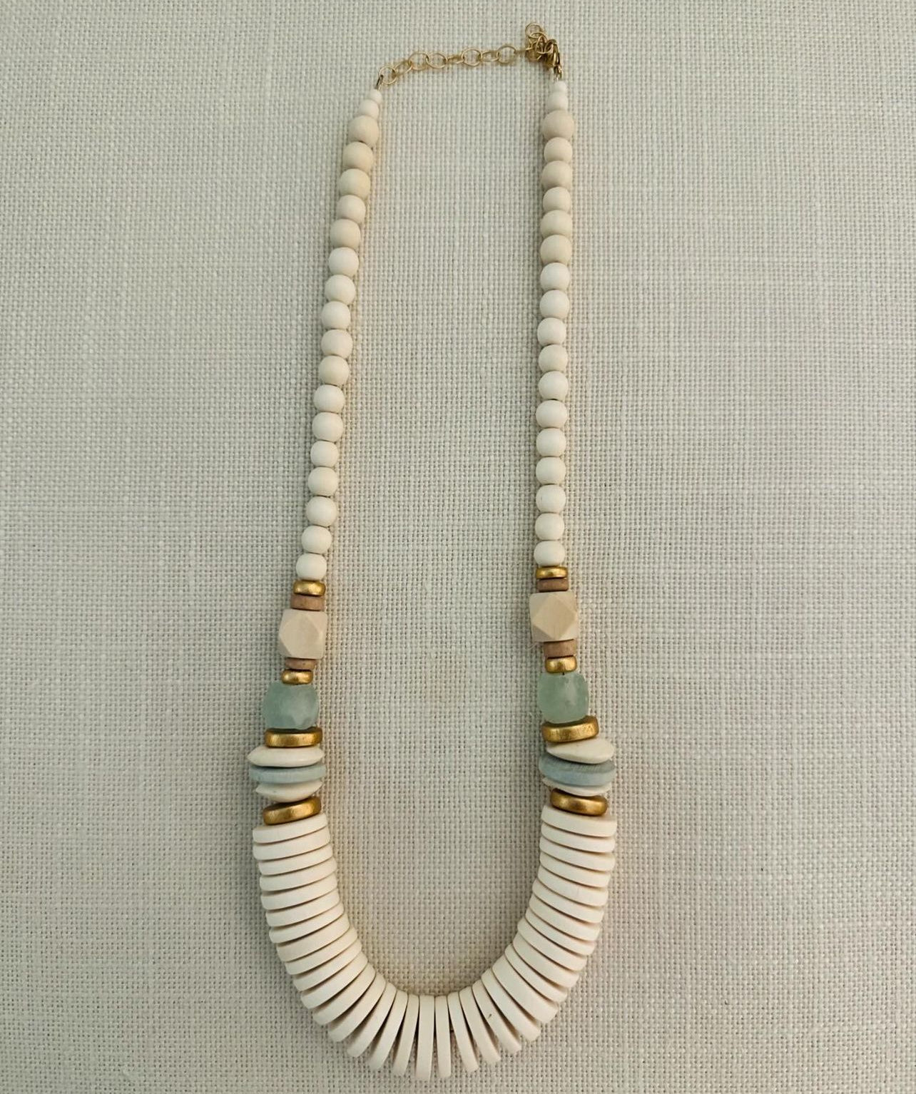 Wooden Beaded Statement Necklace