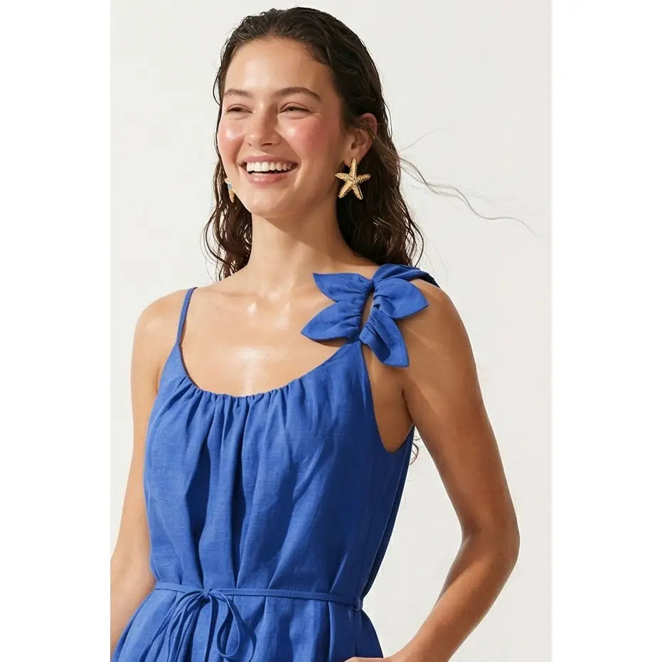 PREORDER - Flower Petal Linen Mini Dress