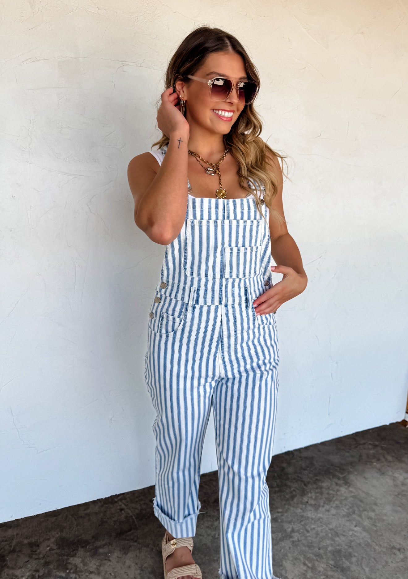 PREORDER - Dahlia Striped Overalls