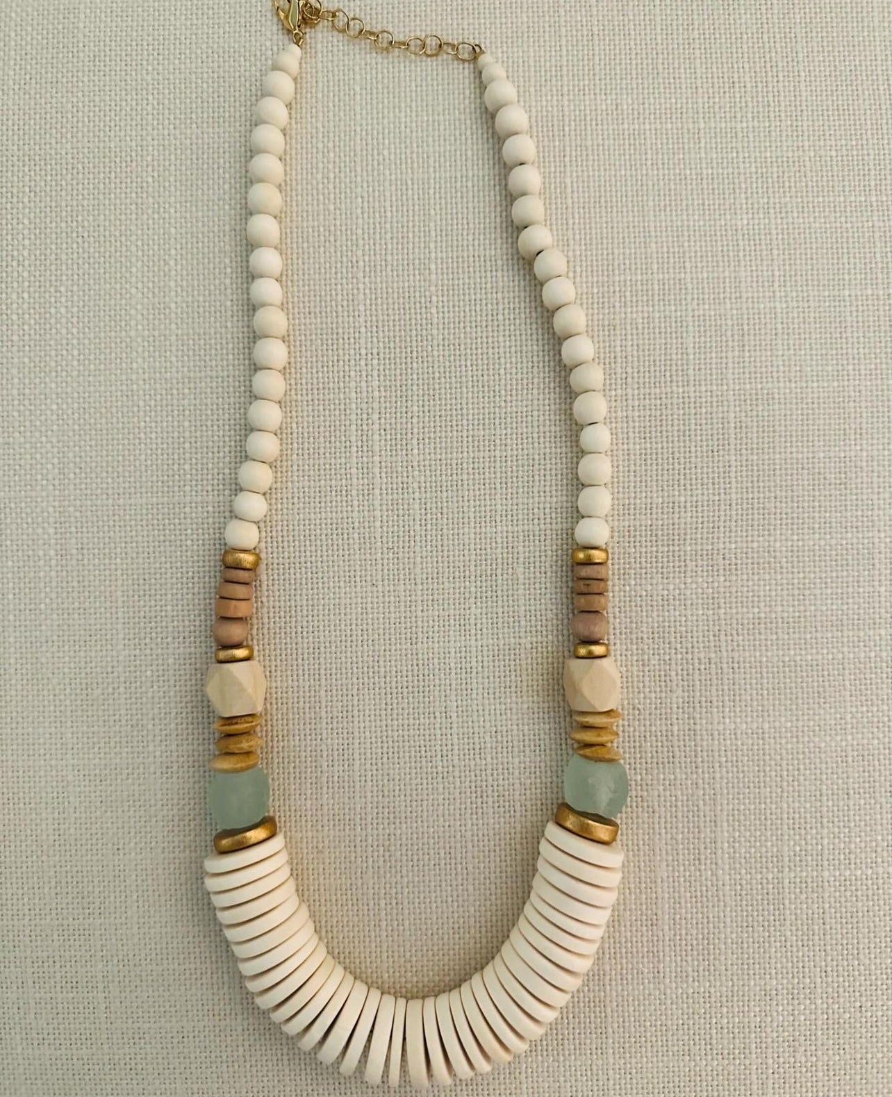 Wooden Beaded Statement Necklace