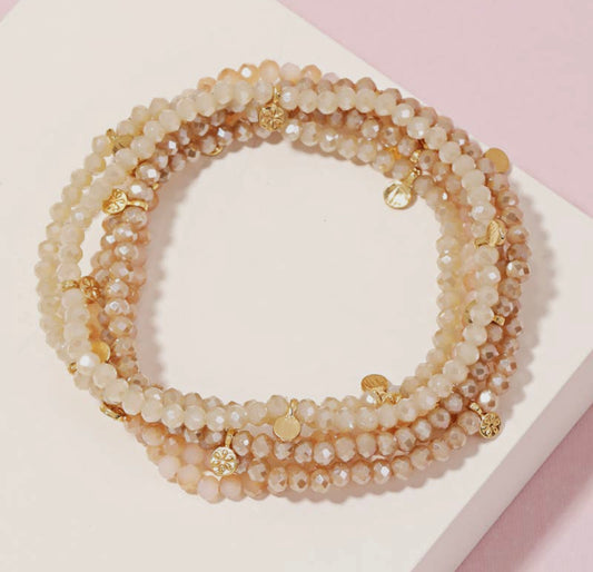 Layered Faceted Rhinestones Bracelet Set