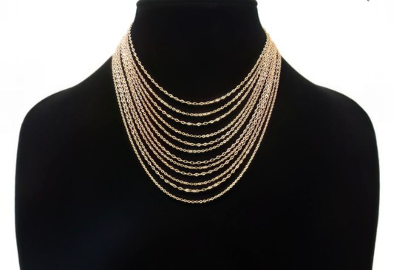 Mixed Metal Layered Necklace