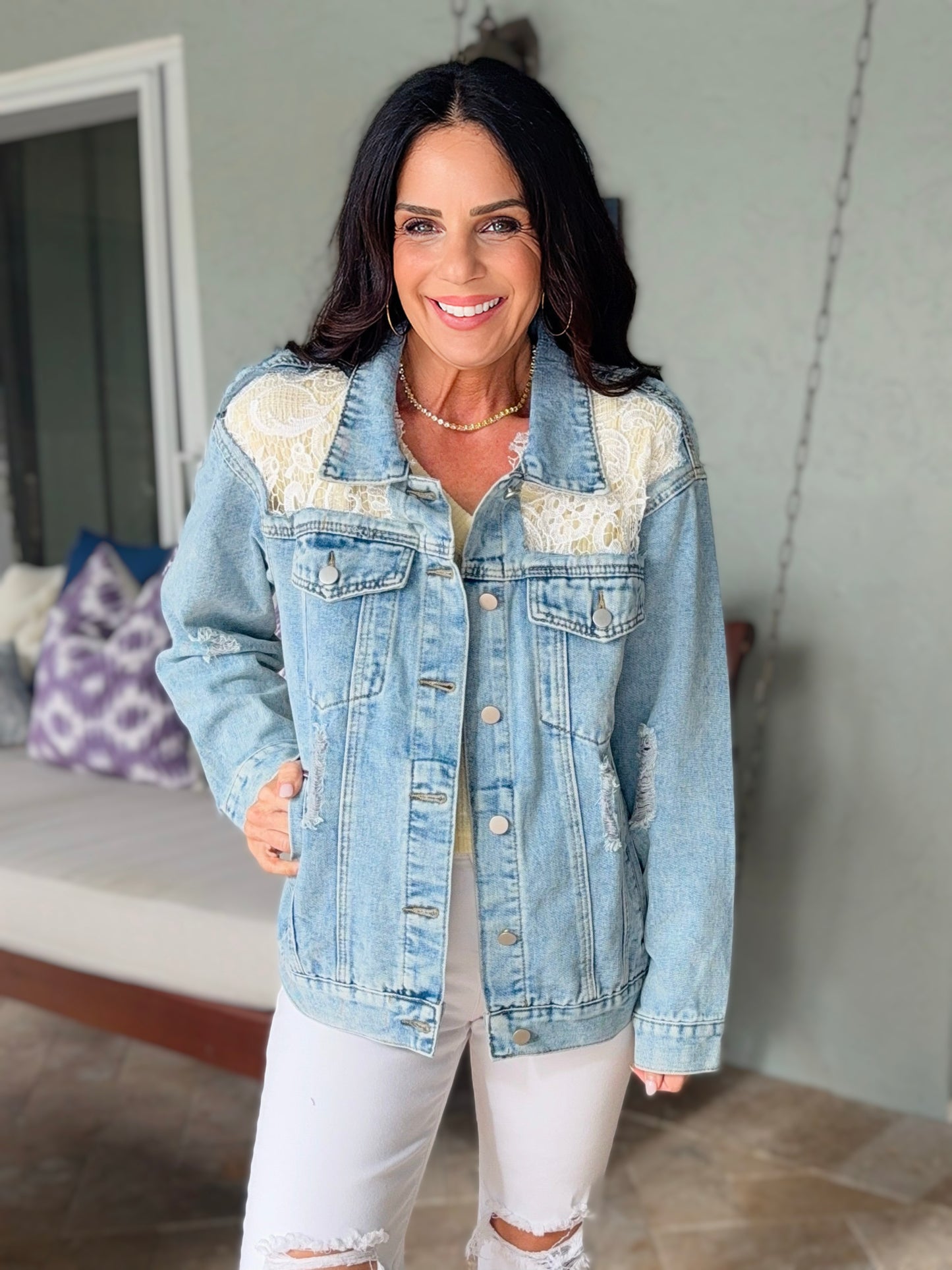 Melrose Lace Denim Jacket