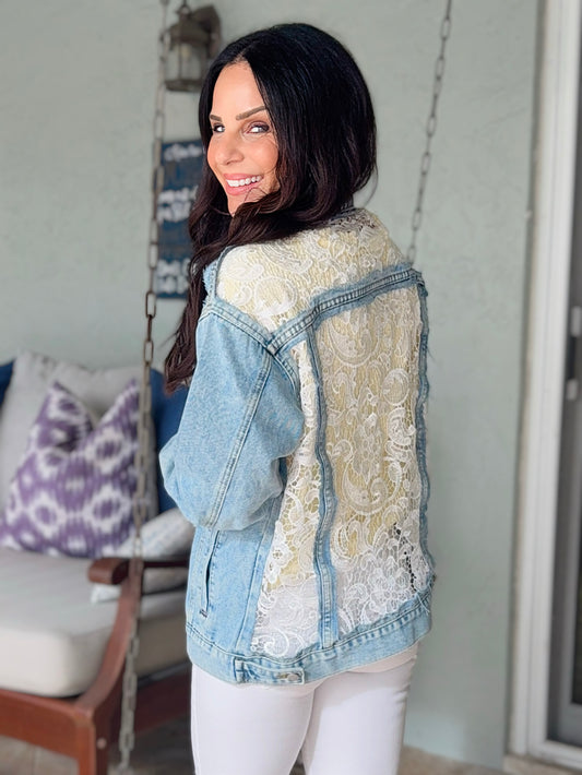 Melrose Lace Denim Jacket