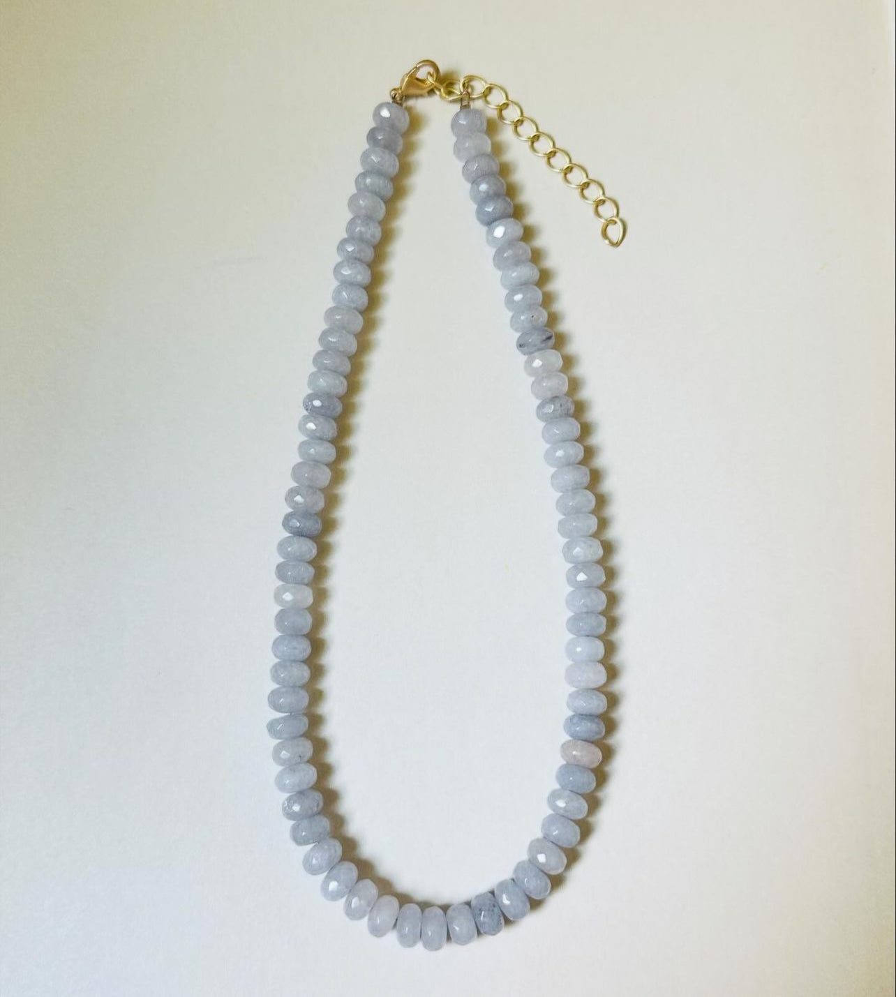 Soft Gray Natural Stone Beaded Necklace