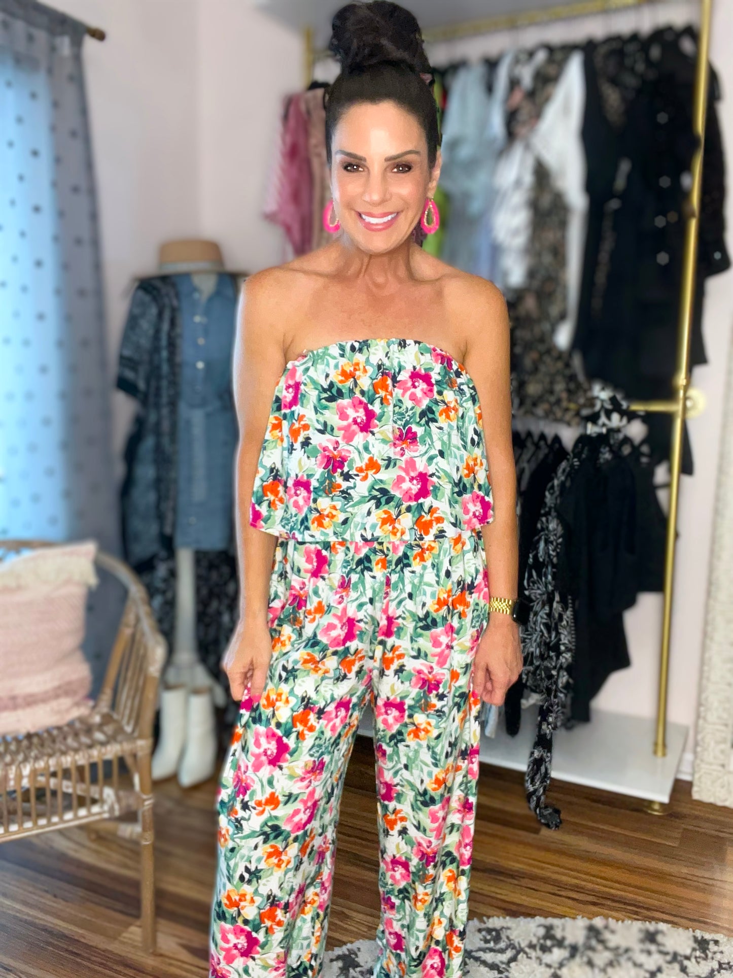 Life of the Party Floral Jumpsuit in Green