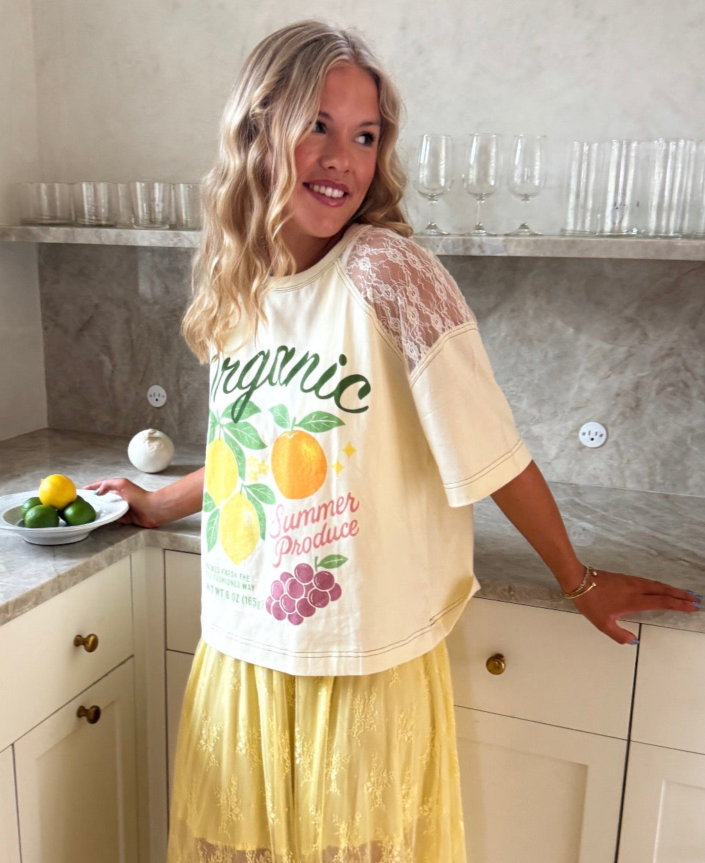 PREORDER - Squeeze the Day Lace Tee