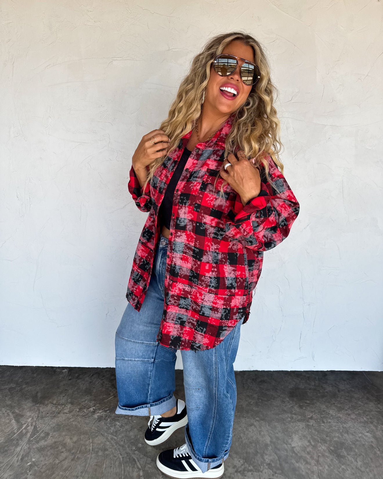 PREORDER - Juniper Bleached Plaid Top - 4 colors