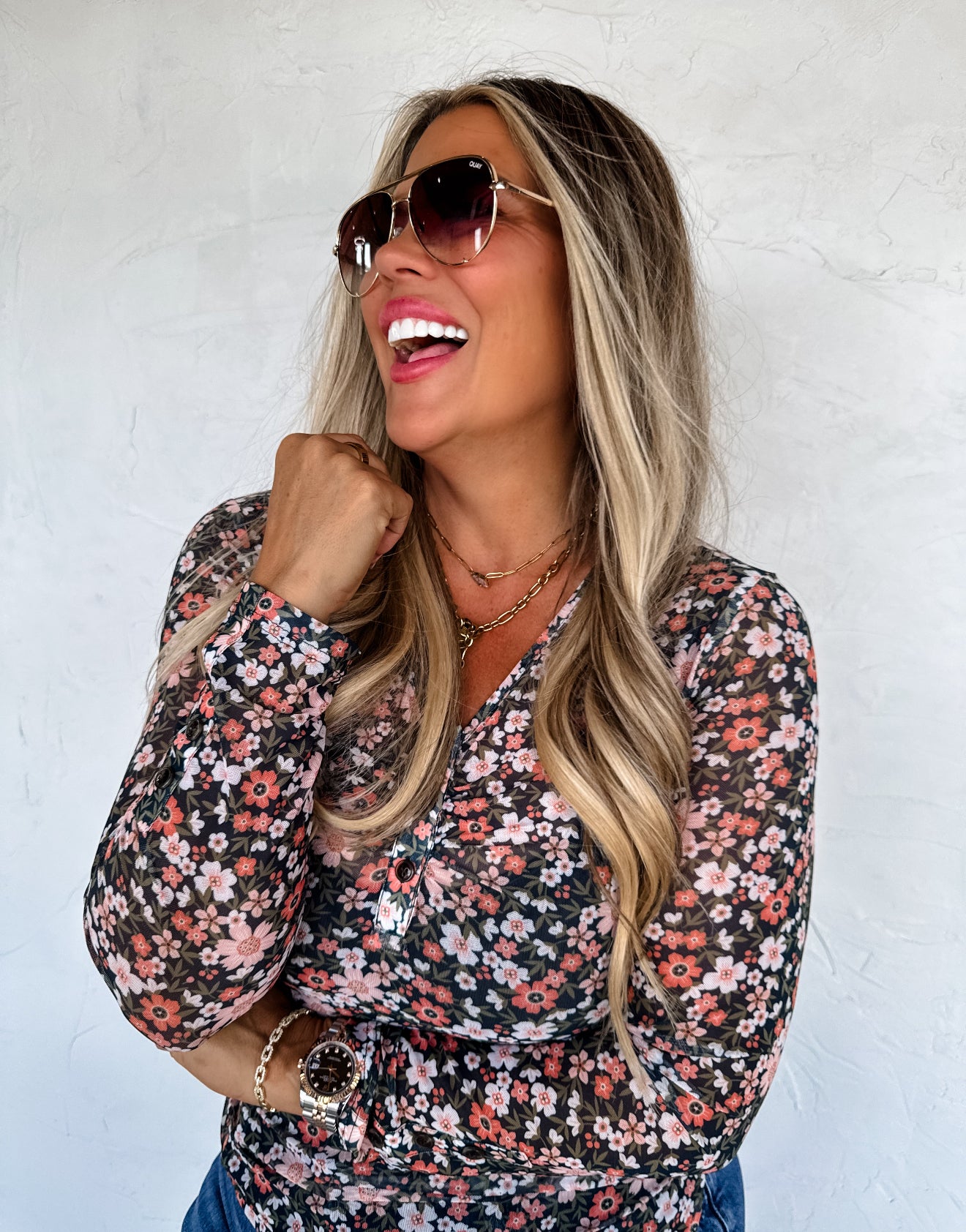 PREORDER - Annie V-Neck Mesh Top - 3 colors