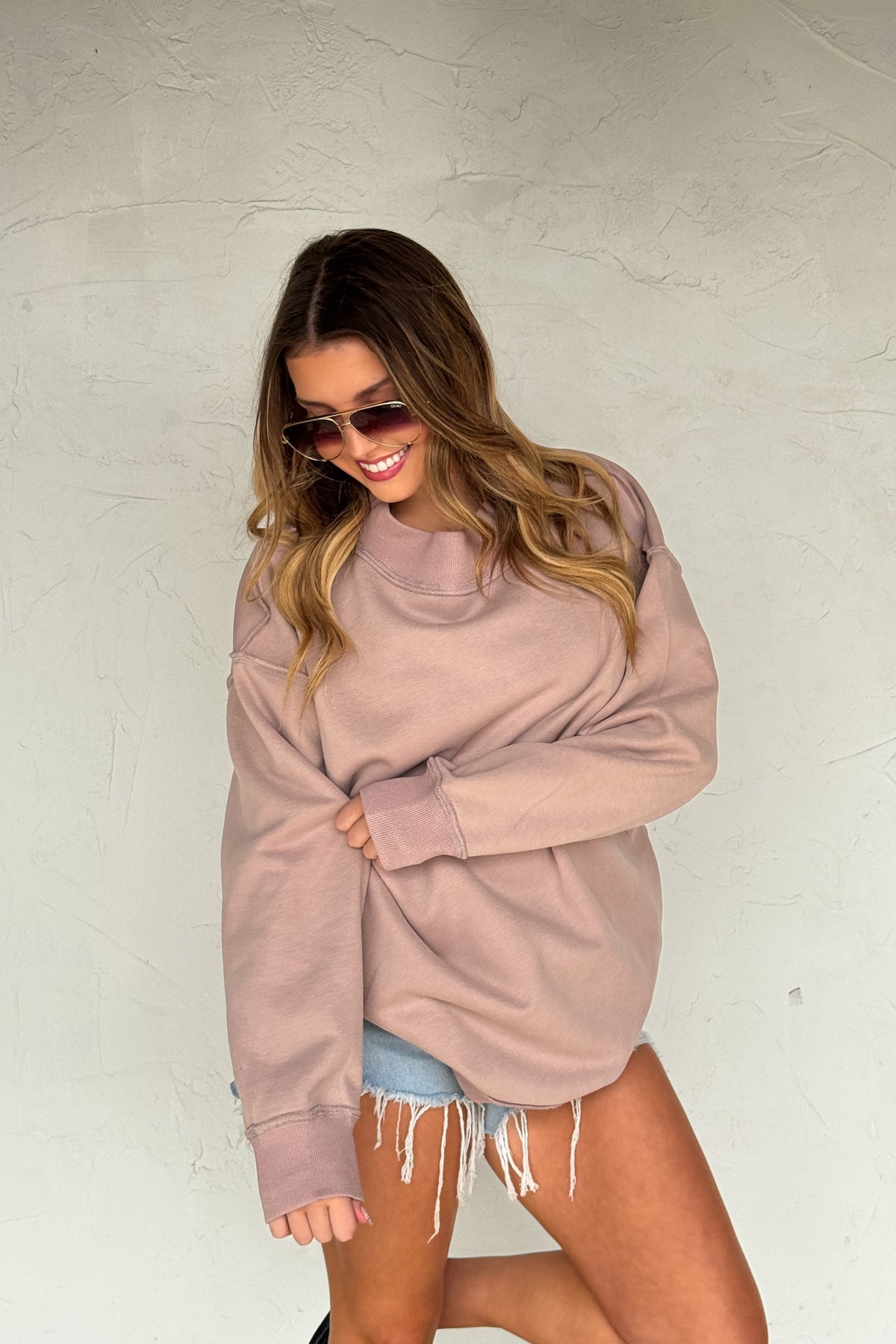 PREORDER - Mock Neck Pocket Pullover - 4 colors