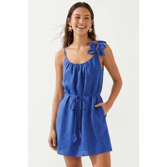 PREORDER - Flower Petal Linen Mini Dress