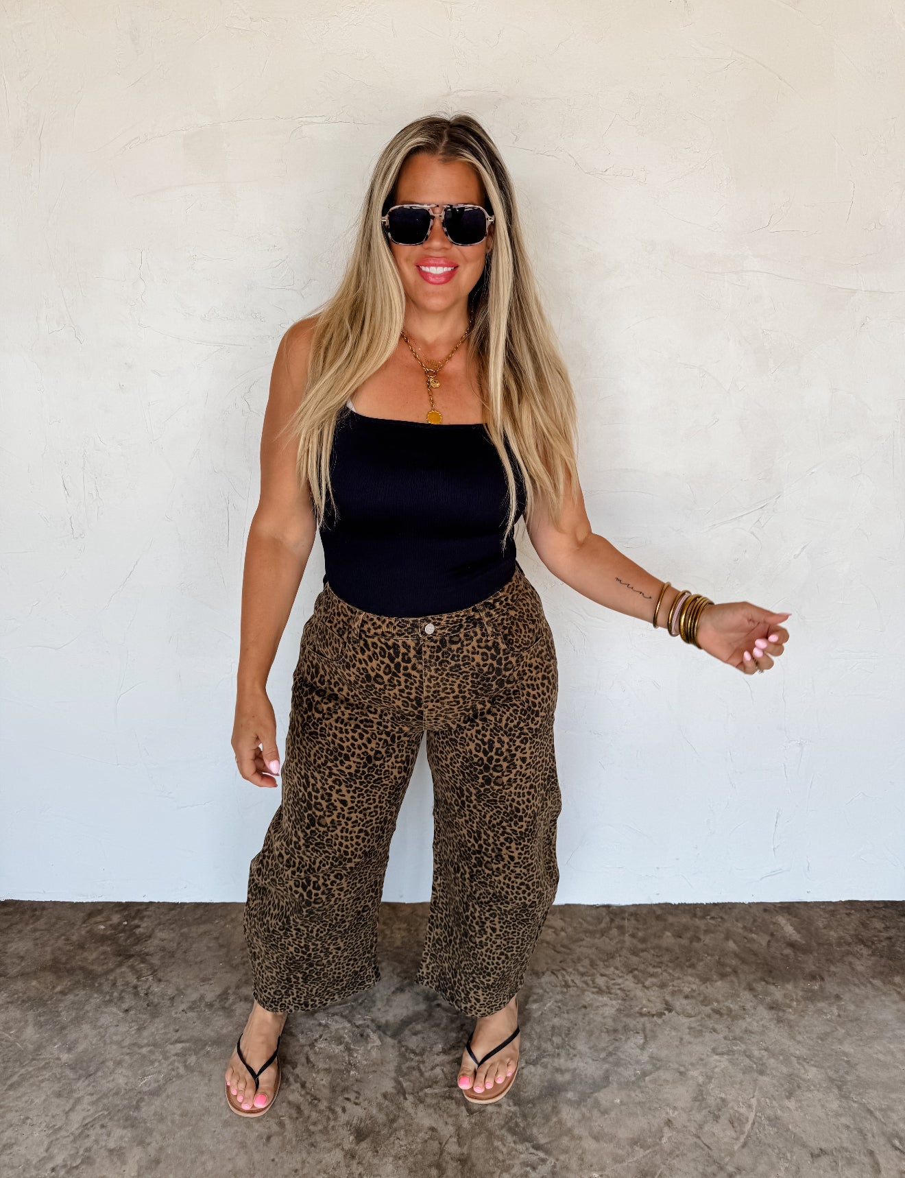 PREORDER - Bex Cheetah Barrel Jeans