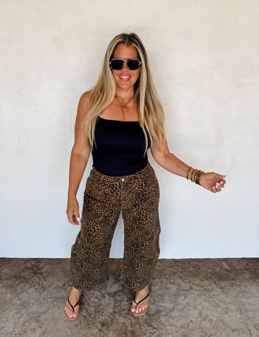 PREORDER - Bex Cheetah Barrel Jeans