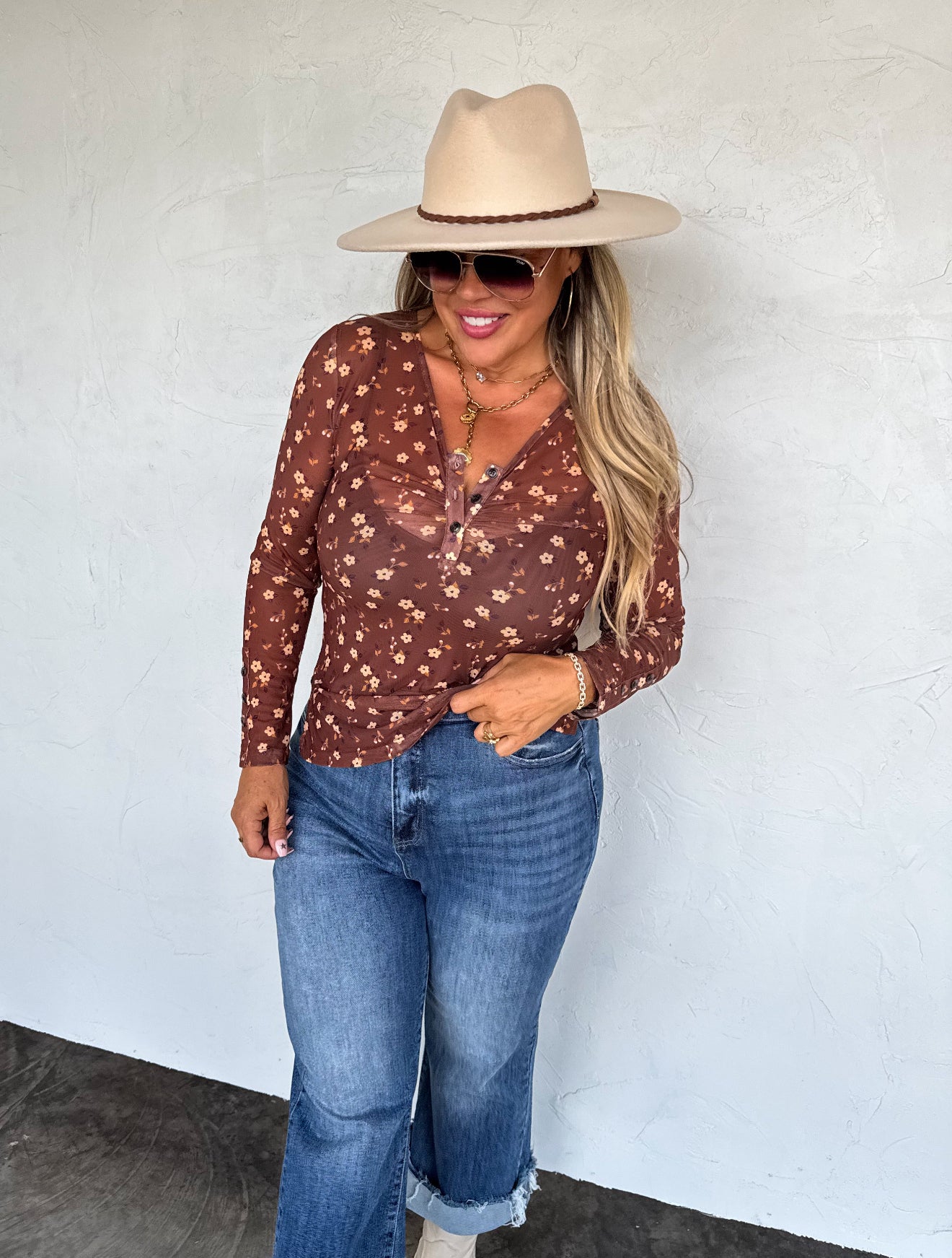 PREORDER - Annie V-Neck Mesh Top - 3 colors