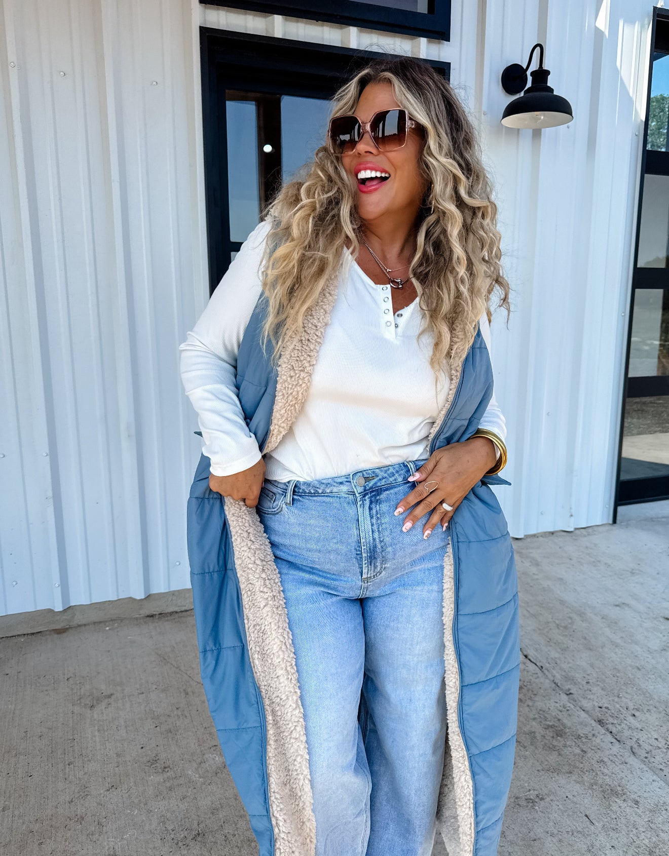 PREORDER - Reversible Sherpa Puffer Vest - 3 colors