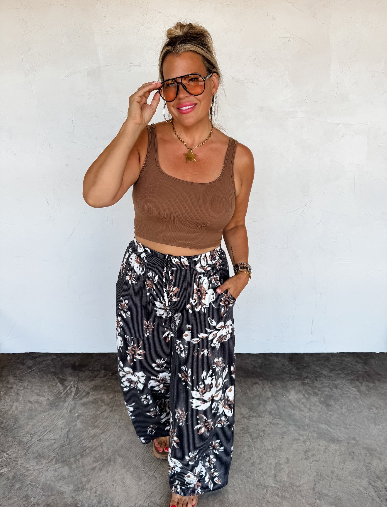 PREORDER - Haddie Floral Wide Leg Pants - 2 colors