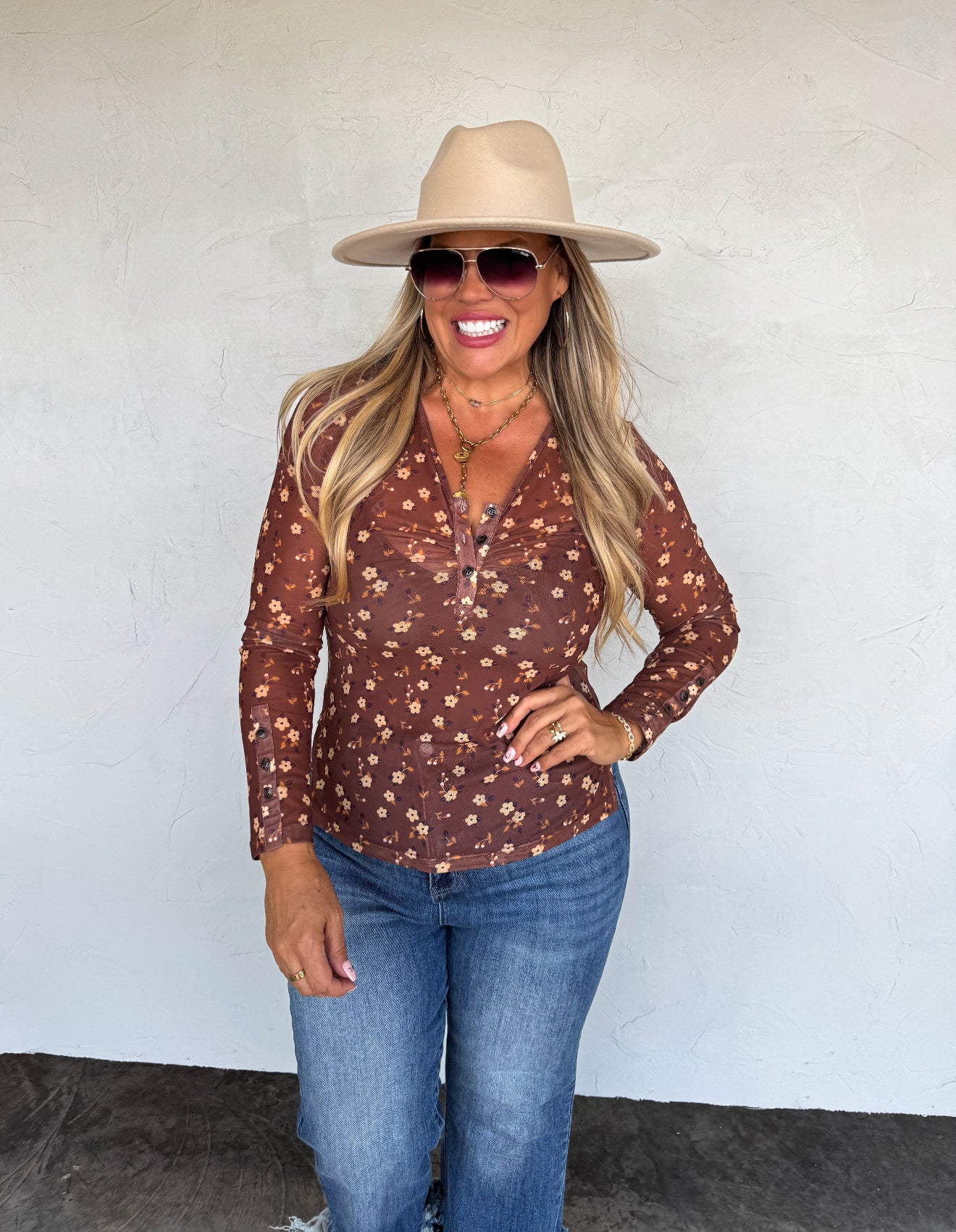 PREORDER - Annie V-Neck Mesh Top - 3 colors