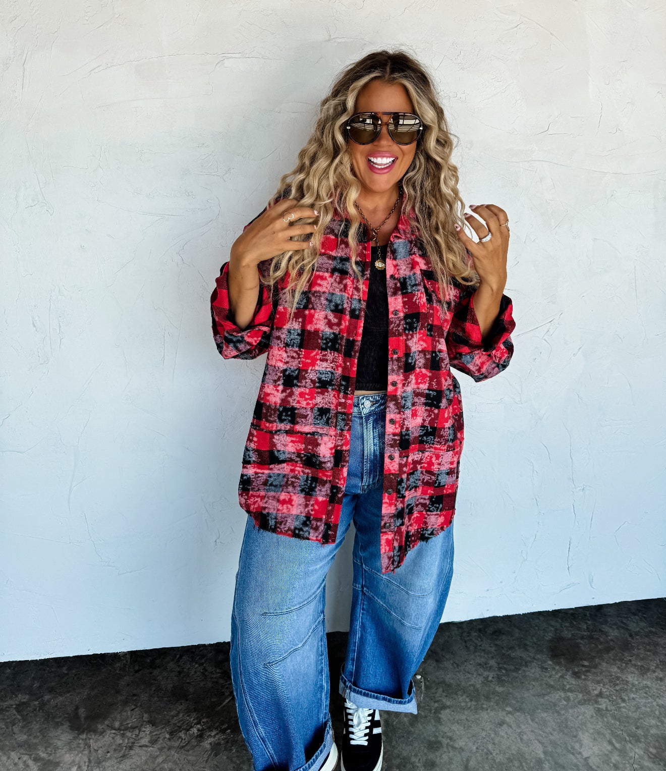 PREORDER - Juniper Bleached Plaid Top - 4 colors