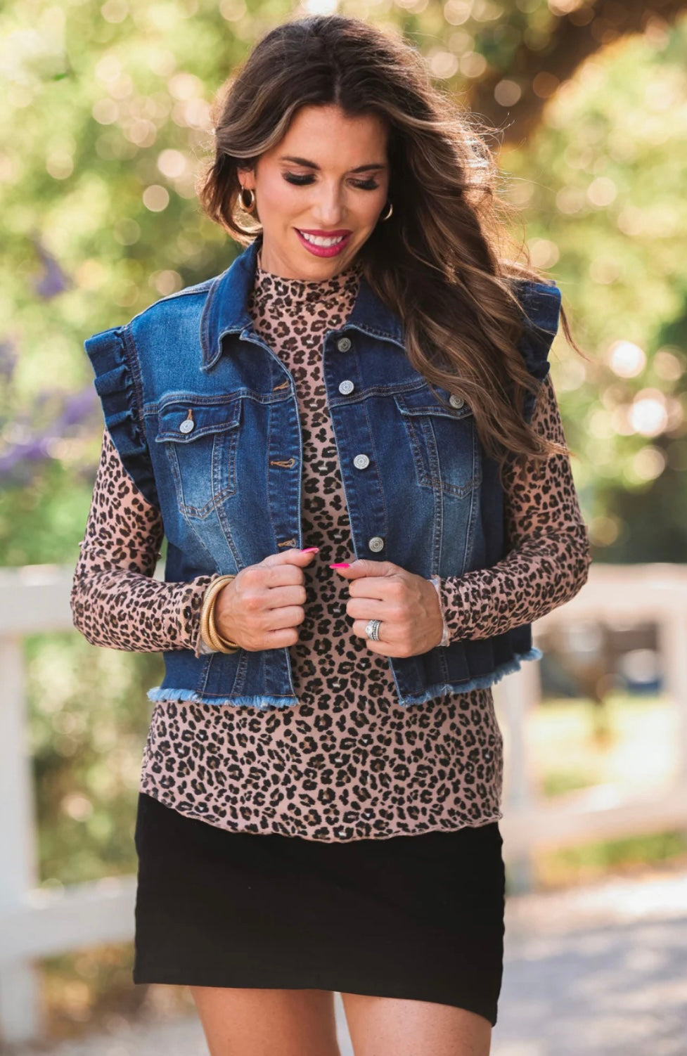 Jordan Ruffle Denim Vest