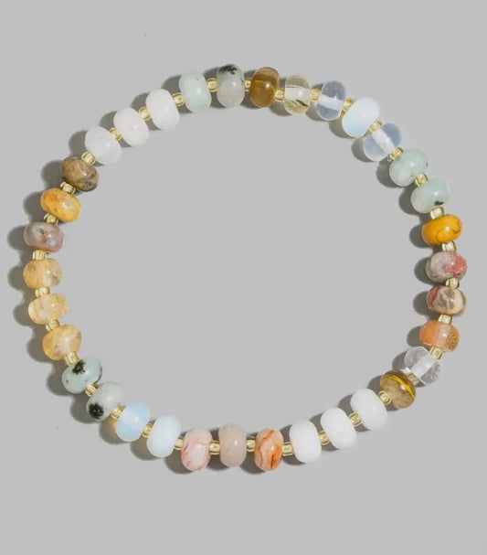 Gradient Stone Beaded Elastic Bracelet - 3 colors