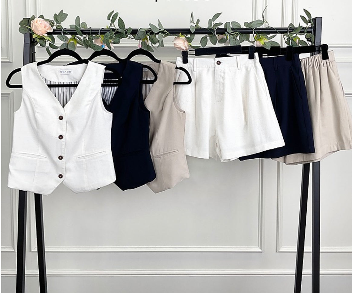 PREORDER - Business As Usual Vest & Shorts Set - 3 colors