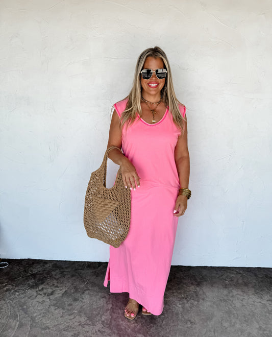 PREORDER - Relaxed Summer Split Hem Dress - 3 colors