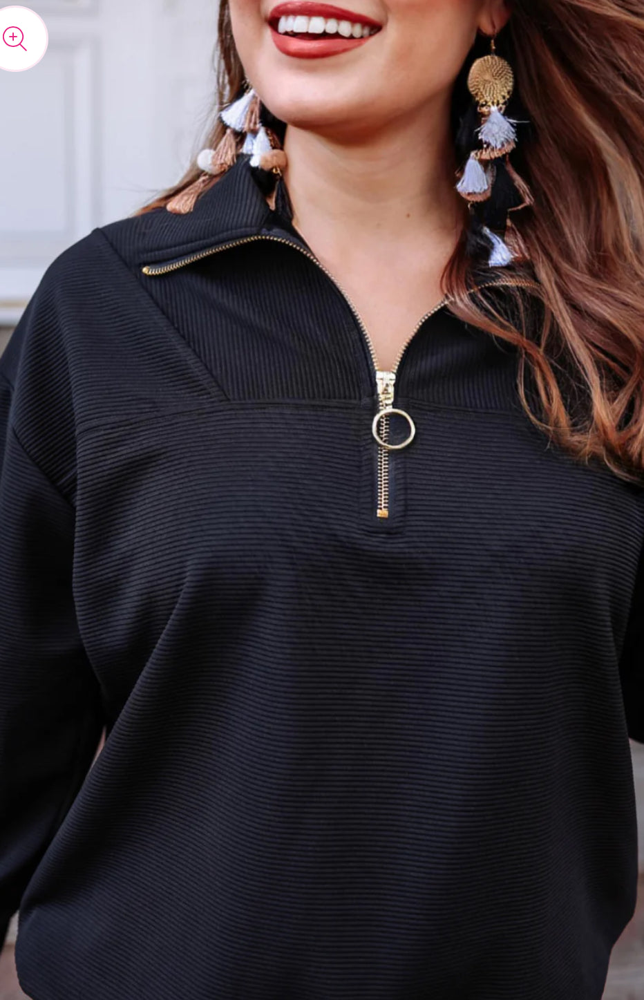 Levi Ribbed Quarter Zip Pullover