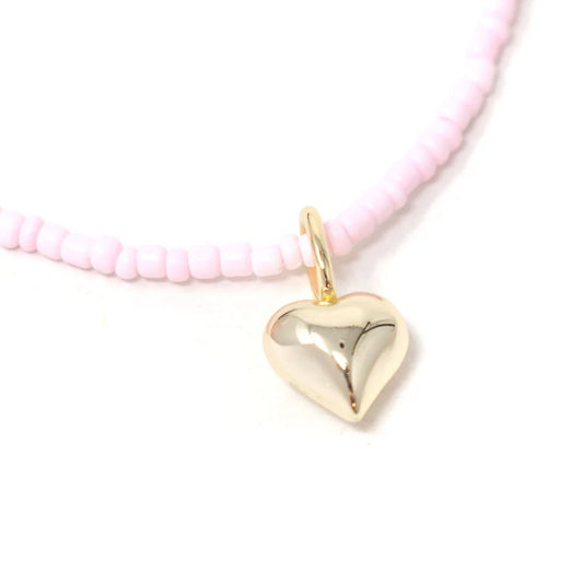 The Sis Kiss MINI Puffy Heart Charm - 2 colors