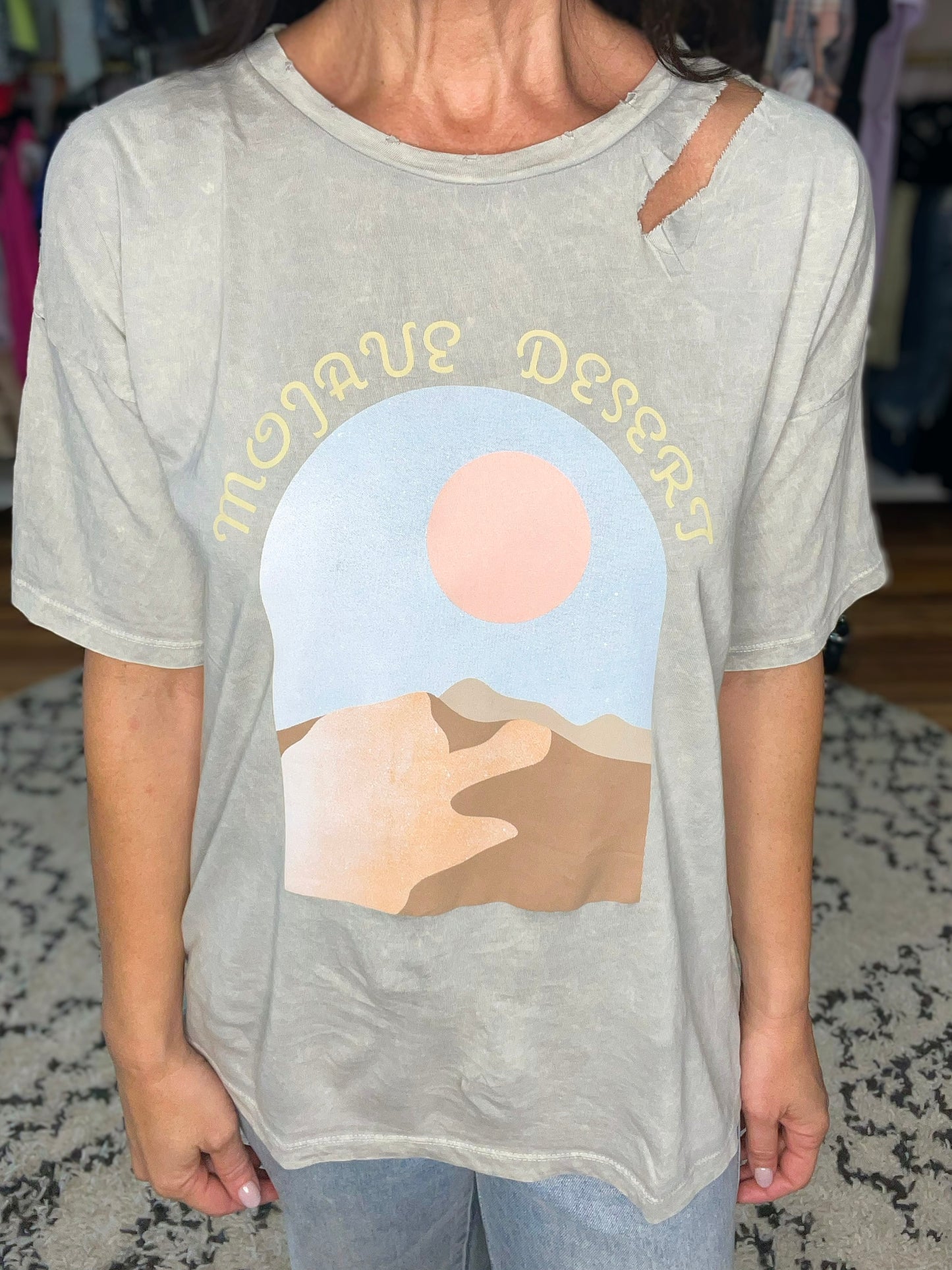 Mojave Desert Distressed Vintage-Wash Graphic Tee