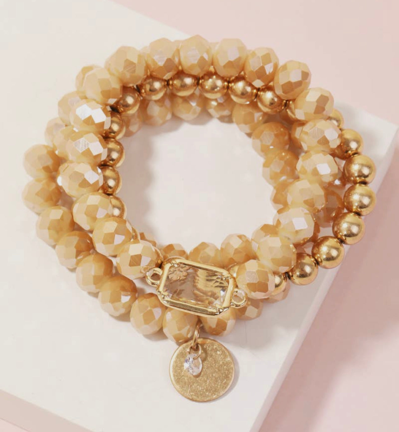 Coin Charm Bracelet Stack