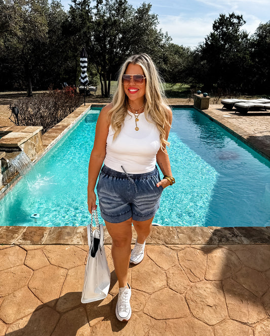 PREORDER - Drift Away Denim Shorts