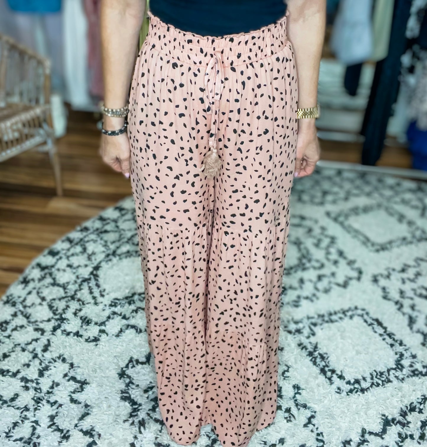 Jones Printed Wide Tiered Pants