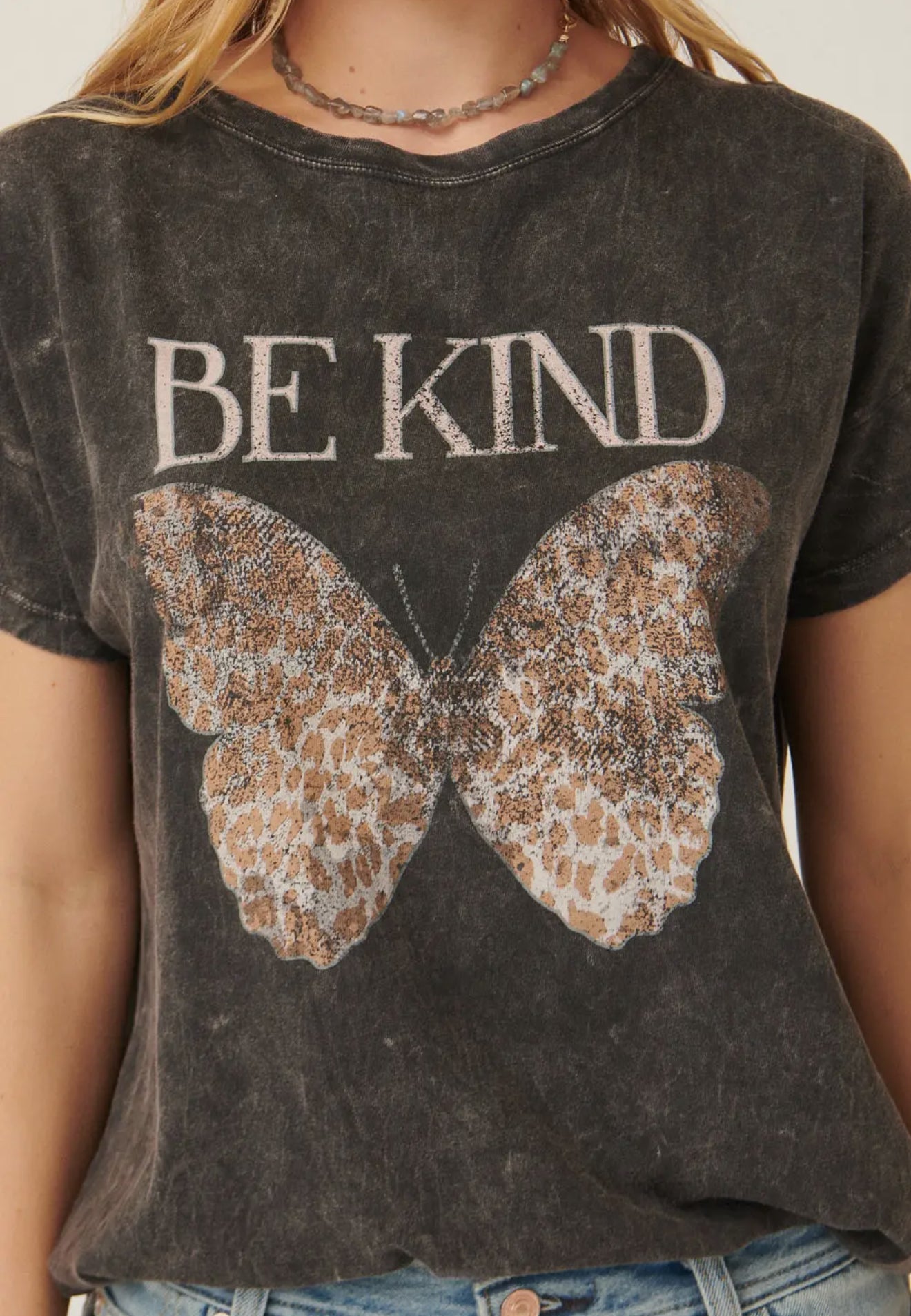 PREORDER - Be Kind Butterfly Mineral Wash Graphic Tee