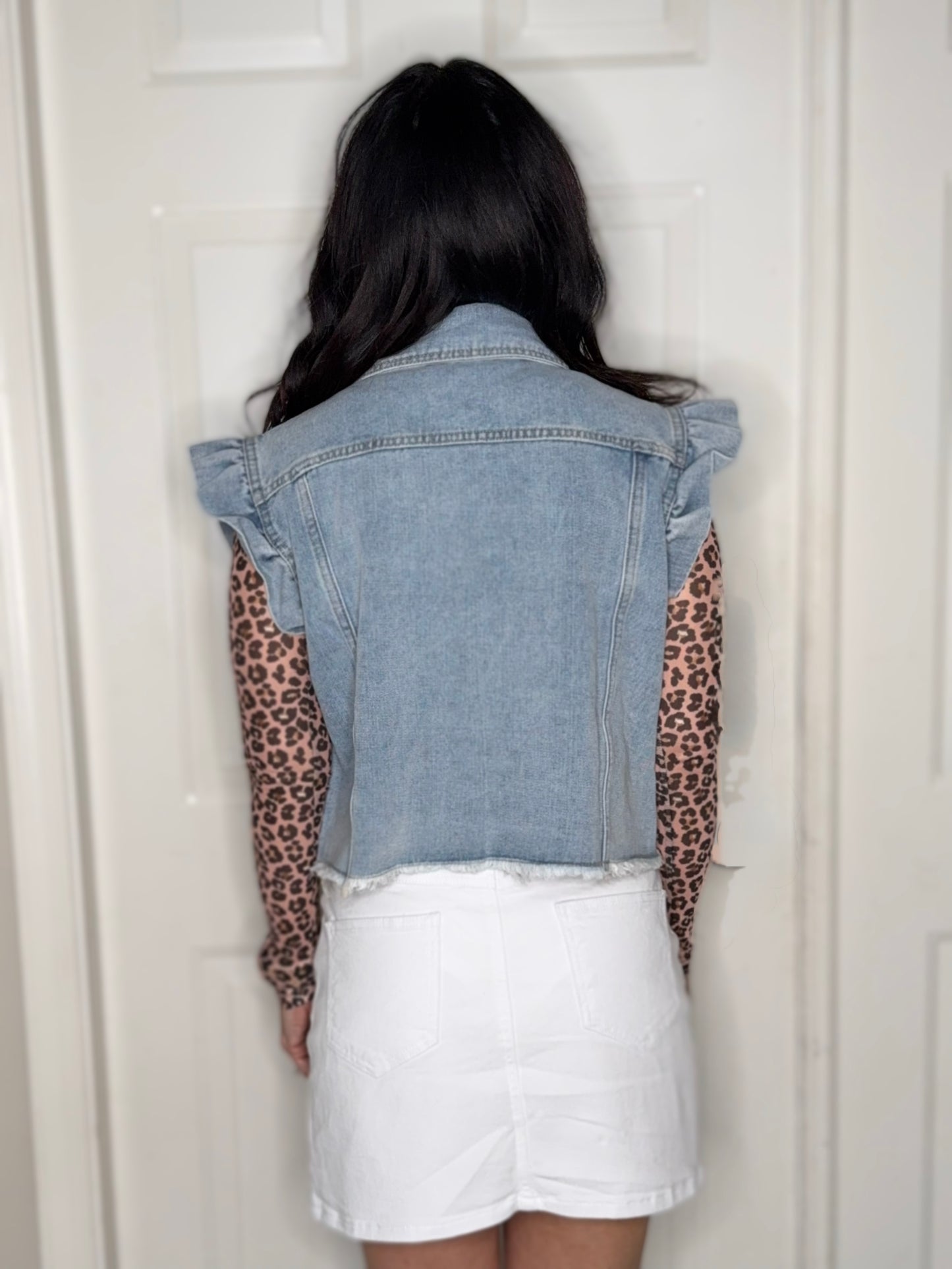 Jordan Ruffle Denim Vest