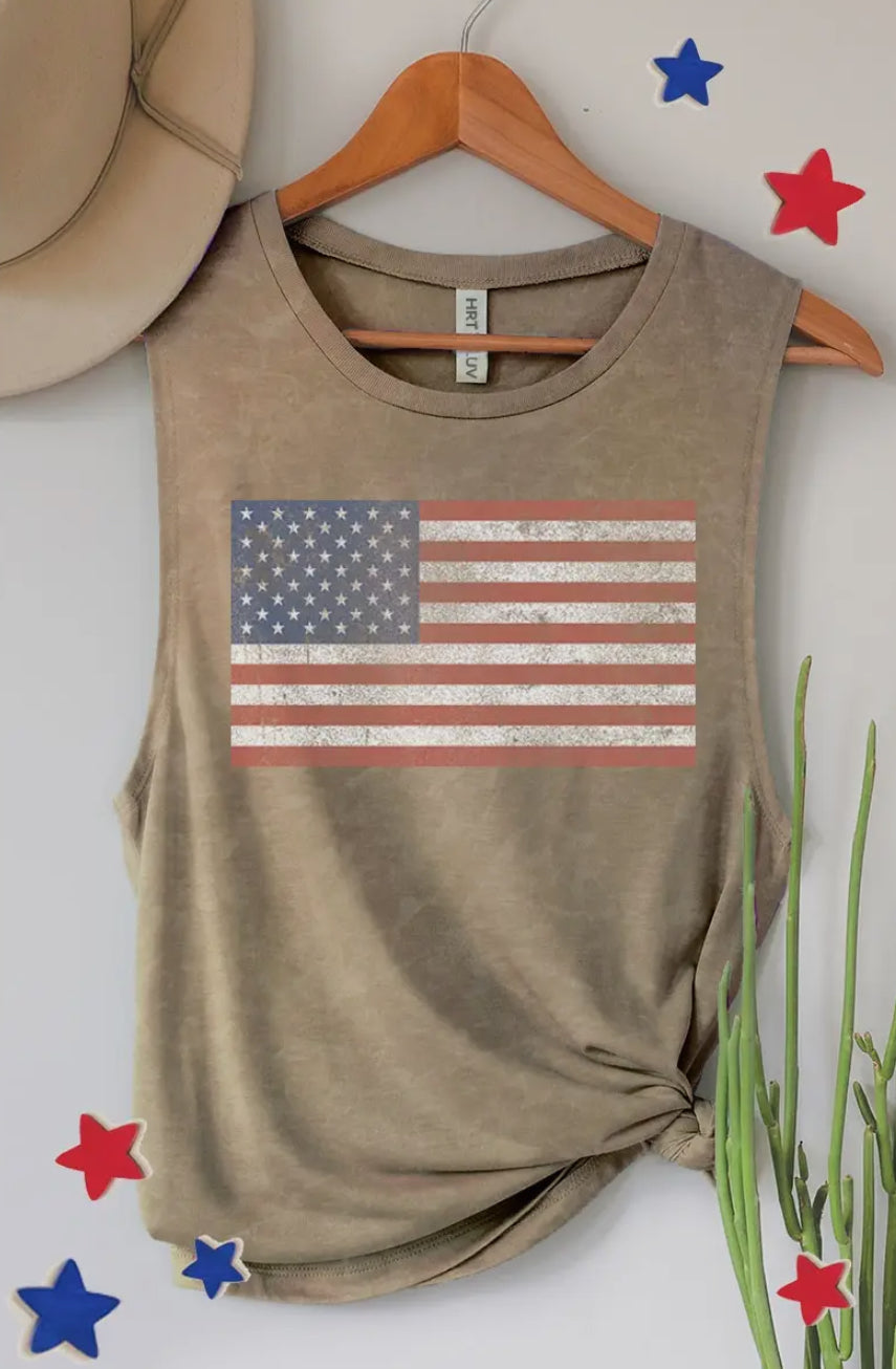 Vintage American Flag Tank Top