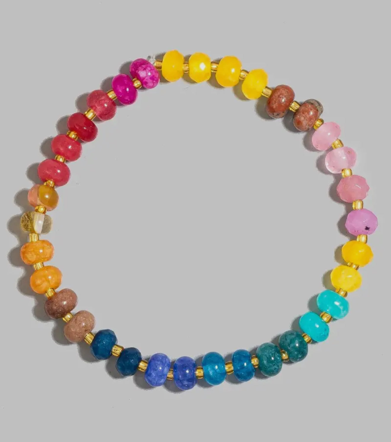 Gradient Stone Beaded Elastic Bracelet - 3 colors