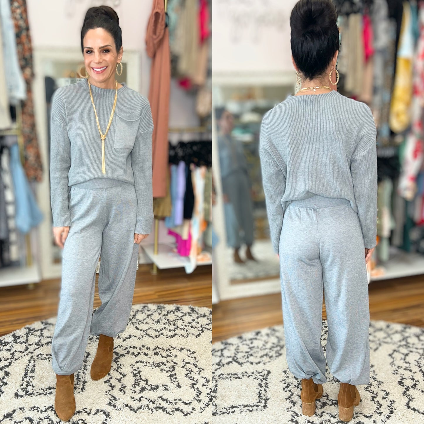 Drew Knit Top and Joggers Set