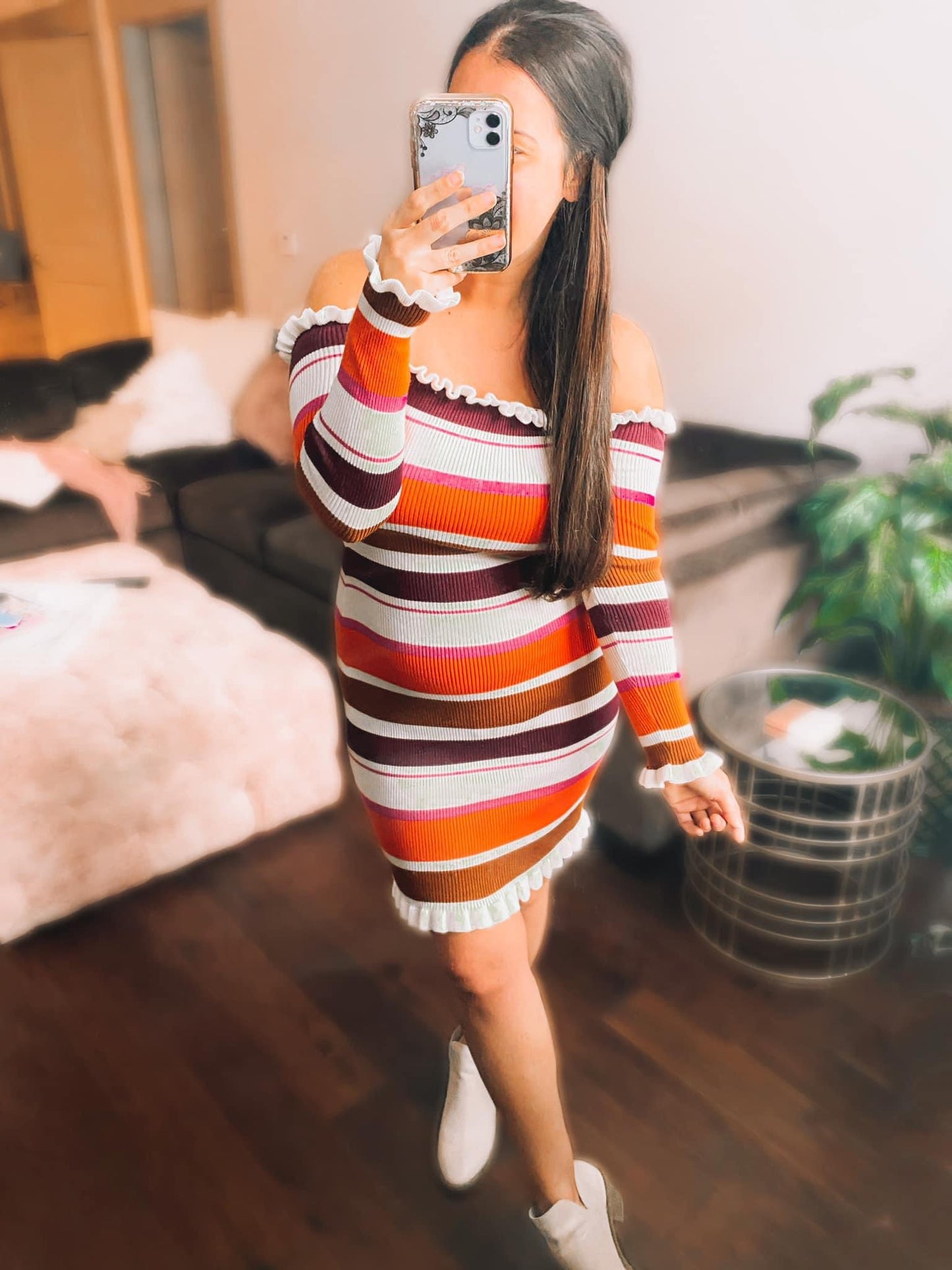 Oaklynn Off-the-Shoulder Sweater Dress