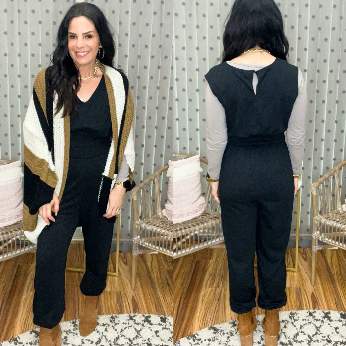 Maya V-Neck Pocketed Jumpsuit