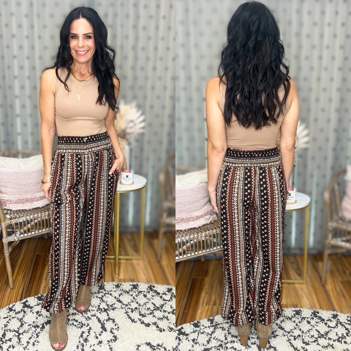 Whitney Printed High Waist Pants