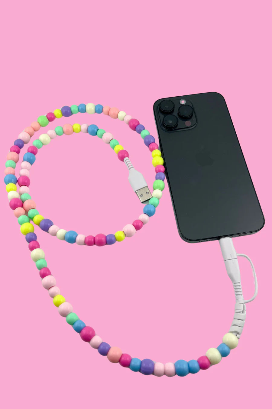 2-in-1 Beaded USB Charger - 5 colors