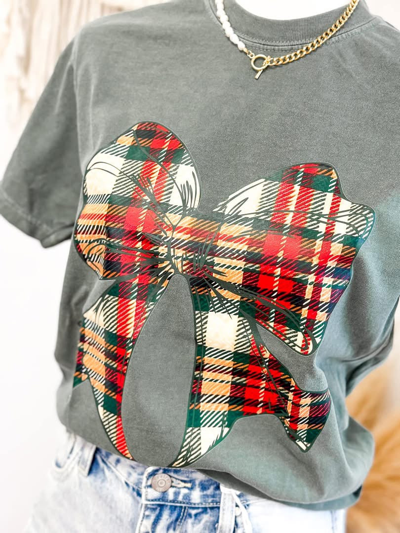 Plaid Bow Tee