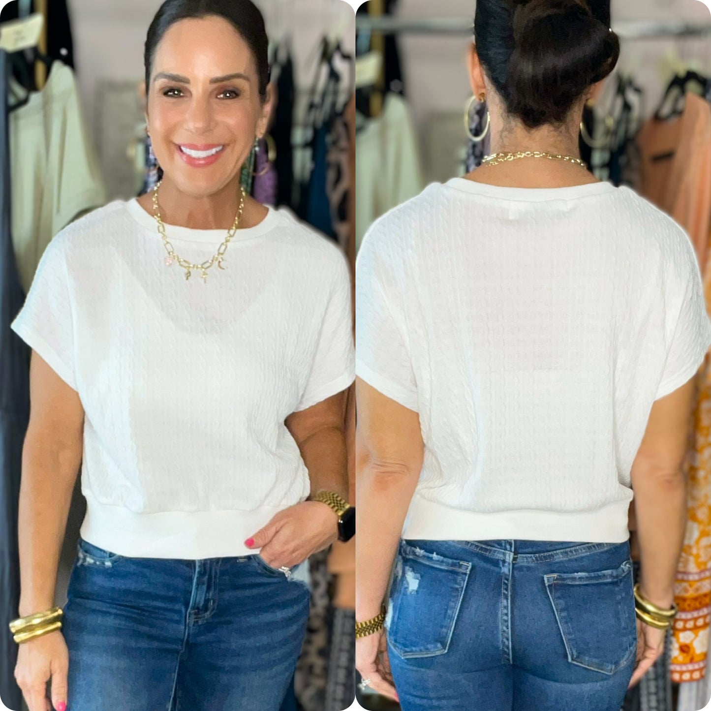 Clearly Classic Short Sleeve Top in White