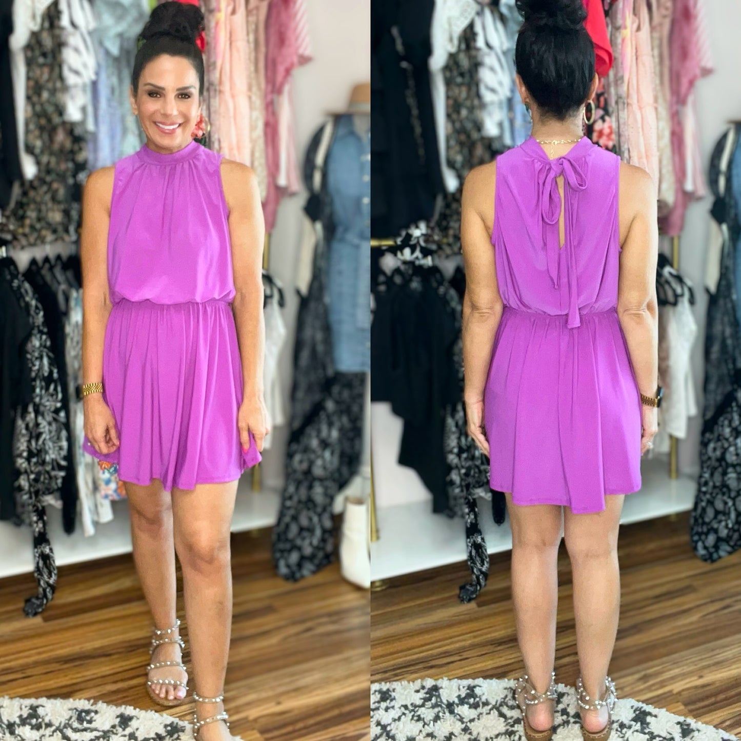 One Of Us Purple Romper Dress