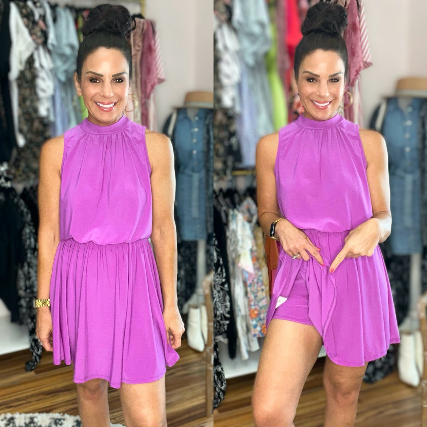 One Of Us Purple Romper Dress