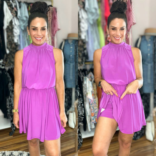 One Of Us Purple Romper Dress